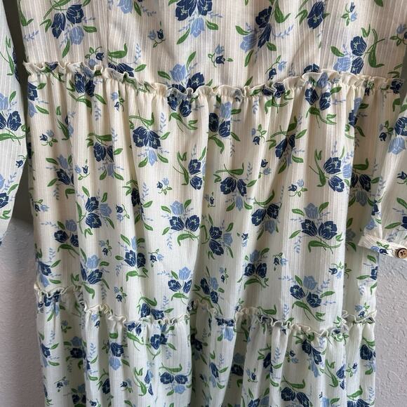 Sweet Baby Jamie‎ Floral Midi Sweetheart Neck Dress L Ditsy Cottagecore Prairie - Picture 6 of 13